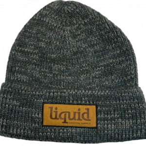 Leather Patch Beanie - Dark Green