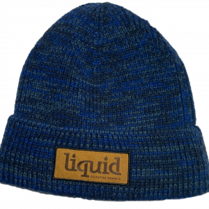 Leather Patch Beanie - Royal Blue